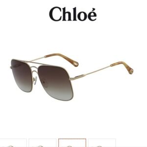 Chloé Ricky Gold and Brown Sunglasses